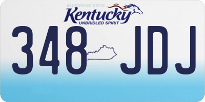KY license plate 348JDJ