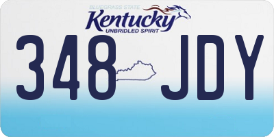 KY license plate 348JDY