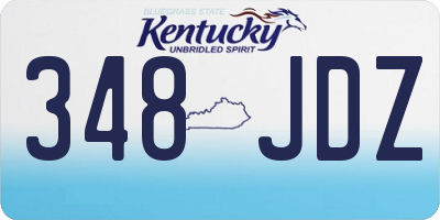 KY license plate 348JDZ