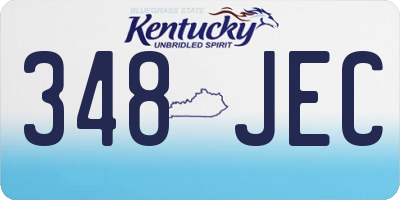 KY license plate 348JEC