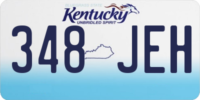 KY license plate 348JEH