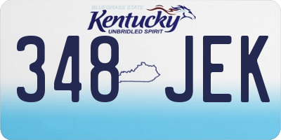 KY license plate 348JEK