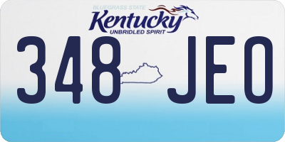 KY license plate 348JEO