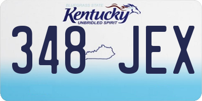 KY license plate 348JEX