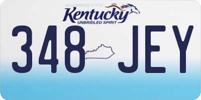 KY license plate 348JEY