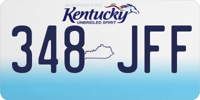 KY license plate 348JFF