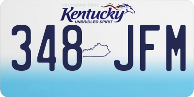 KY license plate 348JFM