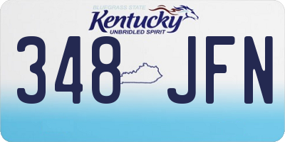 KY license plate 348JFN