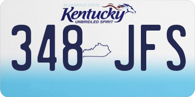 KY license plate 348JFS