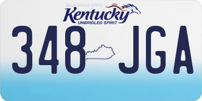 KY license plate 348JGA