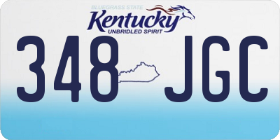 KY license plate 348JGC