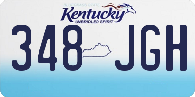 KY license plate 348JGH