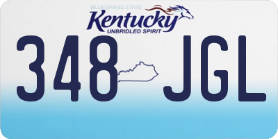 KY license plate 348JGL