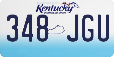KY license plate 348JGU