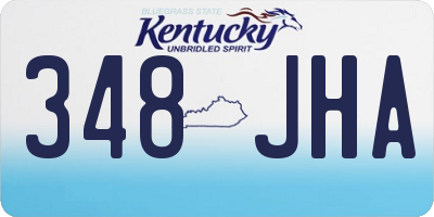 KY license plate 348JHA