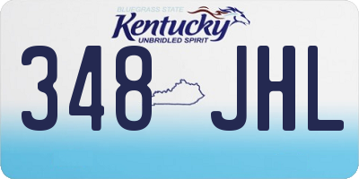 KY license plate 348JHL