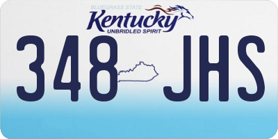 KY license plate 348JHS