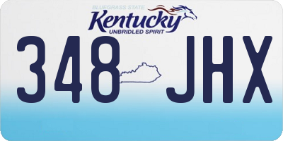 KY license plate 348JHX