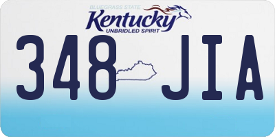 KY license plate 348JIA