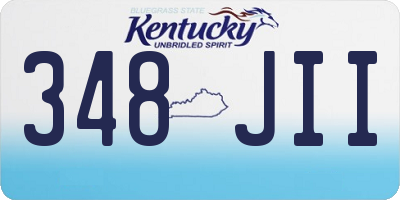 KY license plate 348JII