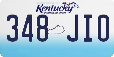 KY license plate 348JIO