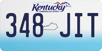 KY license plate 348JIT
