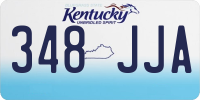 KY license plate 348JJA