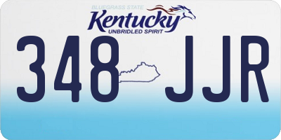 KY license plate 348JJR