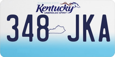 KY license plate 348JKA