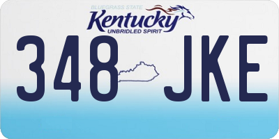 KY license plate 348JKE