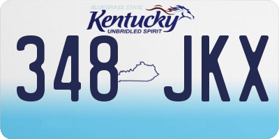 KY license plate 348JKX