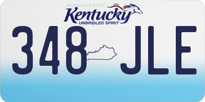 KY license plate 348JLE