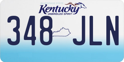 KY license plate 348JLN