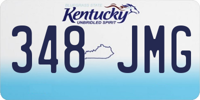 KY license plate 348JMG