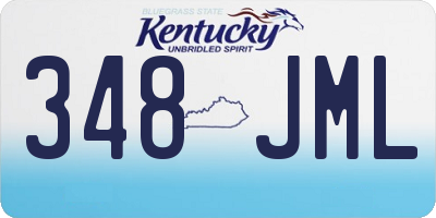 KY license plate 348JML