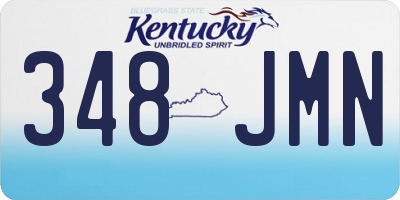 KY license plate 348JMN