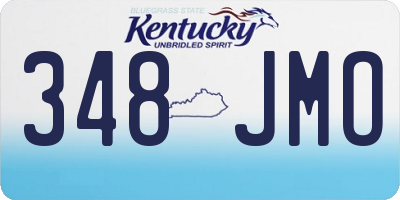KY license plate 348JMO