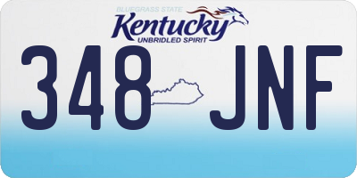 KY license plate 348JNF