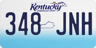 KY license plate 348JNH