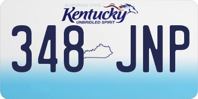 KY license plate 348JNP