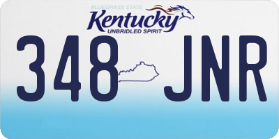 KY license plate 348JNR