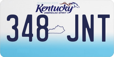 KY license plate 348JNT