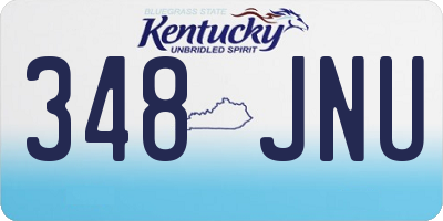 KY license plate 348JNU