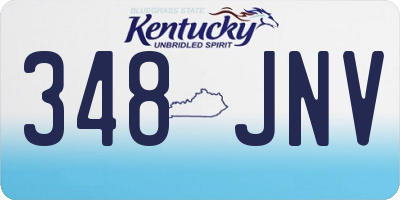 KY license plate 348JNV