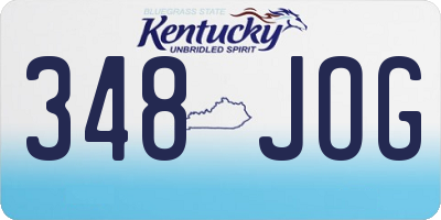 KY license plate 348JOG
