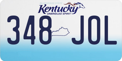 KY license plate 348JOL