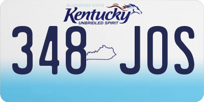 KY license plate 348JOS