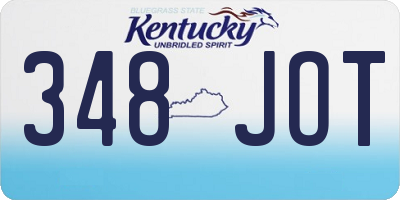 KY license plate 348JOT