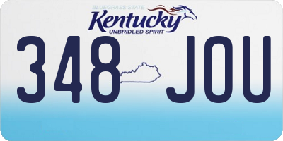 KY license plate 348JOU