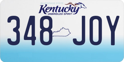 KY license plate 348JOY